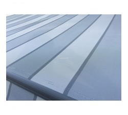 Markiza elektryczna 300x250 Szare Pasy STD