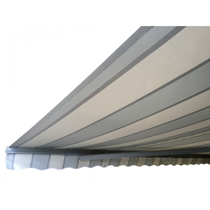 Markiza tarasowa ANTRACYT 450x300 Szare Pasy PREM Markiza tarasowa ANTRACYT 450x300 Szare Pasy PREM