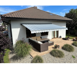 Markiza tarasowa ANTRACYT 350x300 Szare Pasy PREM