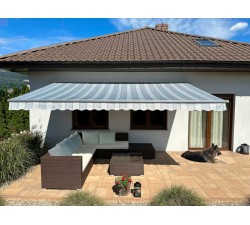 Markiza tarasowa ANTRACYT 450x300 Szare Pasy STD