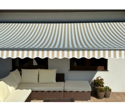 Markiza tarasowa ANTRACYT 450x300 Beż-Biała PREM