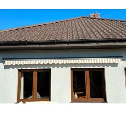 Markiza elektryczna 450x300 Beż-Biała PREM