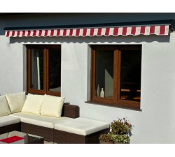 Markiza tarasowa ANTRACYT 400x300 Bordo-Beż PREM