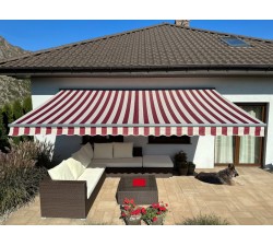 Markiza tarasowa ANTRACYT 500x300 Bordo-Beż PREM