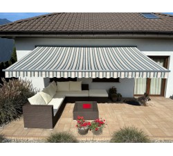 Markiza tarasowa ANTRACYT 300x250 Beż-Zielona PREM
