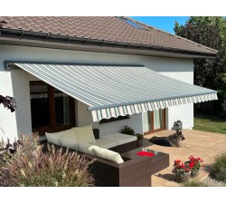 Markiza elektryczna 300x250 Beż-Zielona PREM