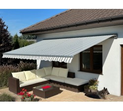 Markiza tarasowa ANTRACYT 350x300 SzaryBeżKrem PREM