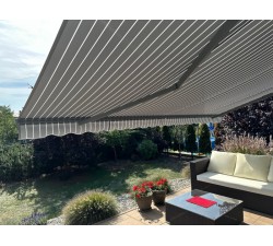 Markiza tarasowa ANTRACYT 200x150 Szare Paski PREM