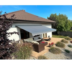 Markiza tarasowa ANTRACYT 250x200 Szare Paski PREM