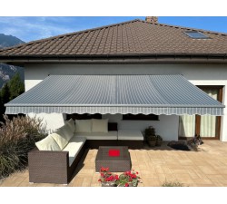 Markiza tarasowa ANTRACYT 300x250 Szare Paski STD