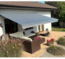 Markiza elektryczna 250x200 Szare Paski STD