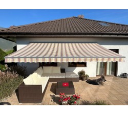 Markiza tarasowa ANTRACYT 200x150 Beż-Bordo PREM