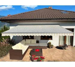 Markiza tarasowa ANTRACYT 160x120 Beż-Biała PREM