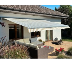 Markiza tarasowa ANTRACYT 350x300 Beż-Biała PREM