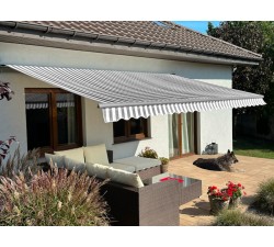 Markiza tarasowa ANTRACYT 300x250 Szaro-Biała STD
