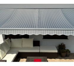 Markiza tarasowa ANTRACYT 400x300 Szare Paski STD