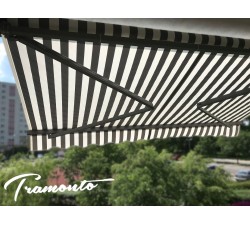 Markiza tarasowa ANTRACYT 350x300 Szaro-Biała STD