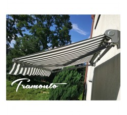 Markiza tarasowa ANTRACYT 500x300 Szaro-Biała PREM
