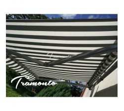 Markiza tarasowa ANTRACYT 250x200 Szaro-Biała PREM