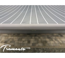 Markiza tarasowa ANTRACYT 250x200 Szare Paski STD